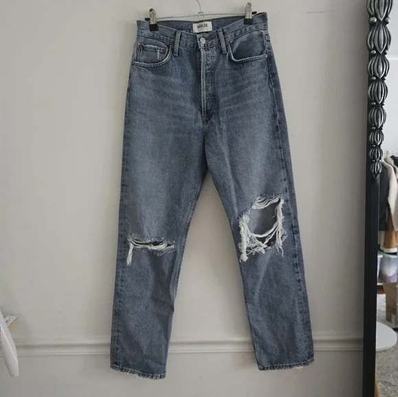 Agolde 90s pinch waist distressed straight leg jeans Size 26 - Picture 2 of 6
